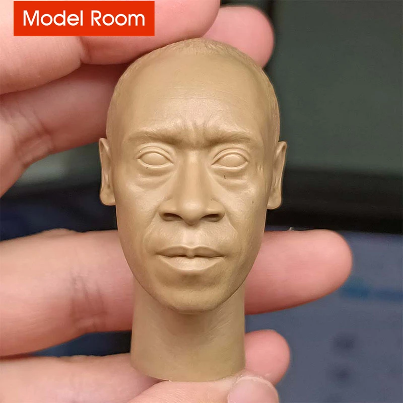 

Unpainted 1/6 Colonel Rhodes Don Cheadle Head Sculpt Carving Model Fit 12'' Action Figure Body Dolls for Fans DIY