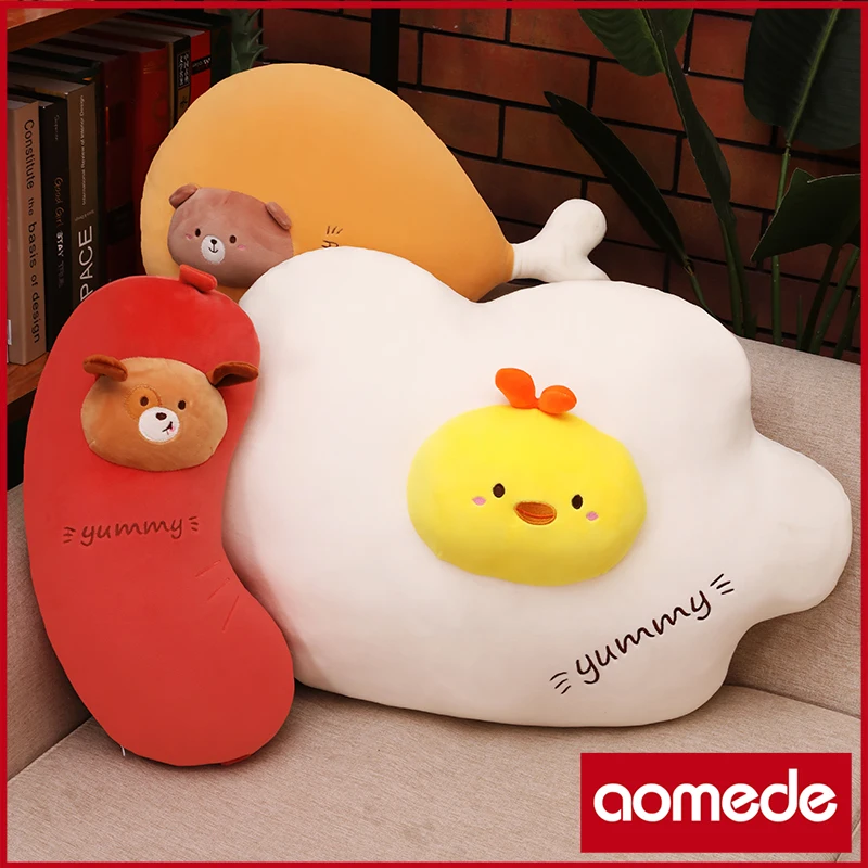 

Cute Soft Sausage Chicken Legs Plush Toys Office Nap Pillow Home Comfort Cushion Child Decor Christmas Gift Cotton Doll