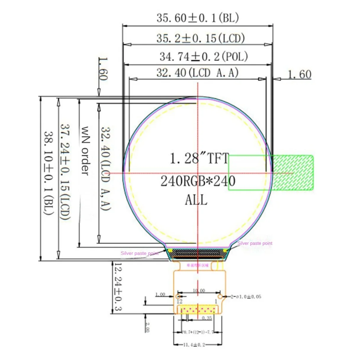 1 28 дюймовый IPS ЖК-дисплей цветной круглый 240x24 0 дисплей HD Ips LCD GC9A01 драйвер