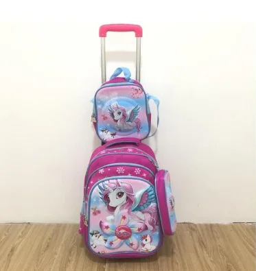 

School wheeled backpack bag set school Rolling backpack bag with wheels Children school Trolley backpack Bag for girls student
