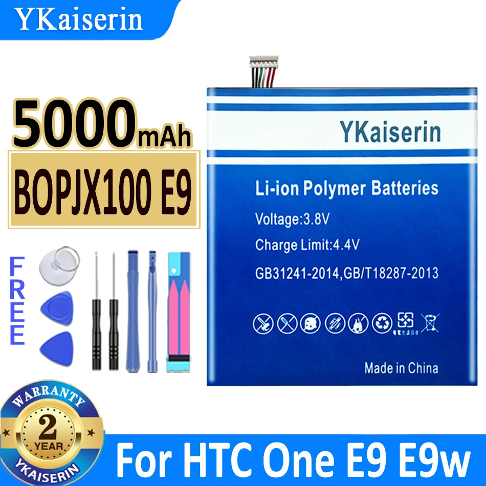 

Аккумулятор ykaisin BOPJX100 E9 5000 мАч для HTC One E9 E9w/E9 + Plus E9PW, аккумулятор большой емкости + трек №