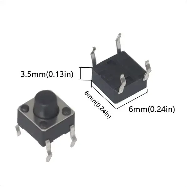 Фото 【50-10 шт.】4-контактные 6*6 микротактовые кнопочные переключатели DIP 6x6x4.3/5/6/7/8/9/10/11/12/13/14/15 мм 4,3 мм 5 мм 6 мм 7 мм 8 мм 9 мм 10 мм 11 мм №5