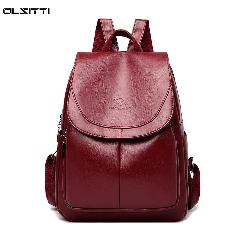 

High Quality Leather Women's Backpack Designer Bags for Women 2021 New Luxury School Bag Multifunction Travel Backpack Sac à Dos