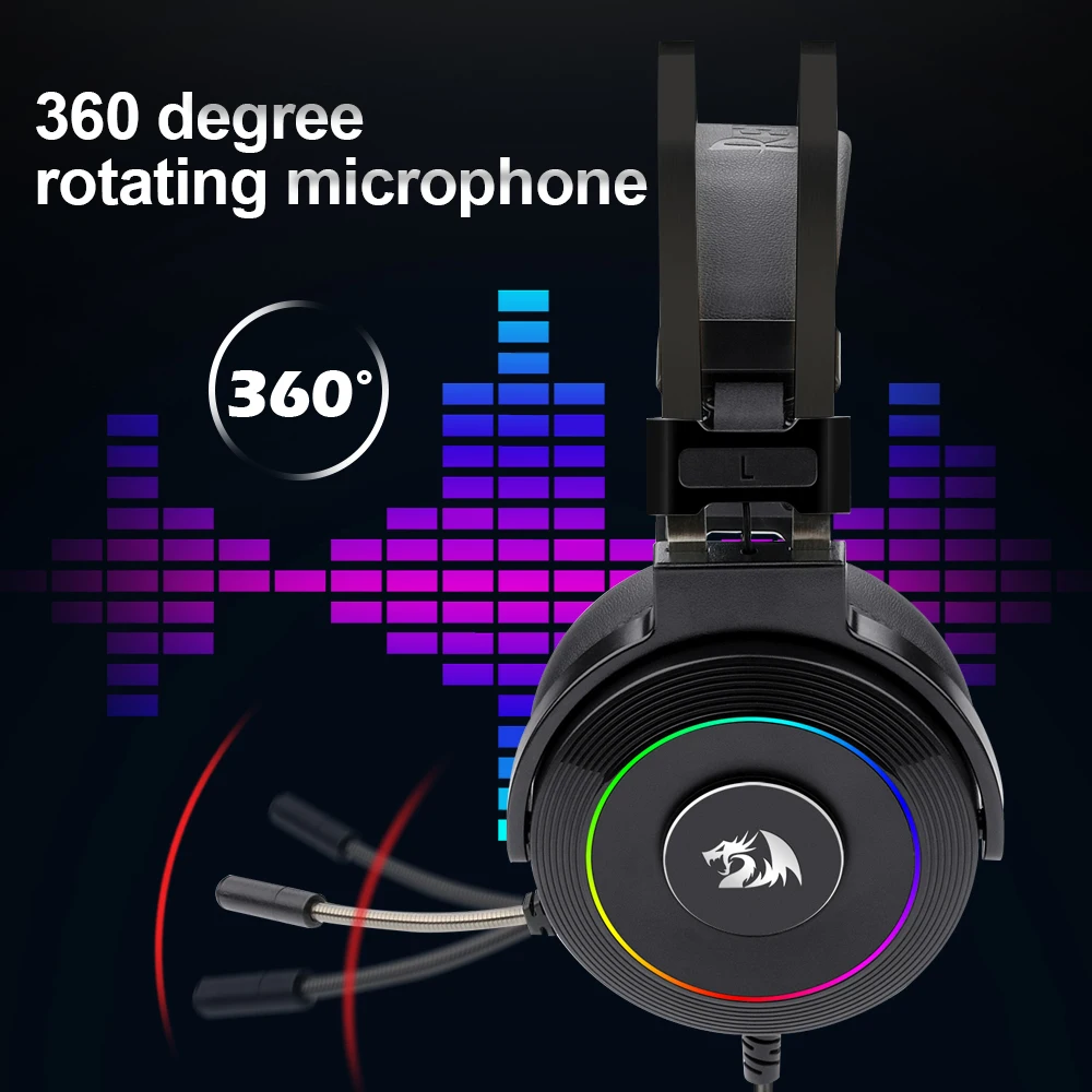 Игровые наушники Redragon Lamia2 RGB 7 1 USB гарнитура с микрофоном кронштейн для наушников