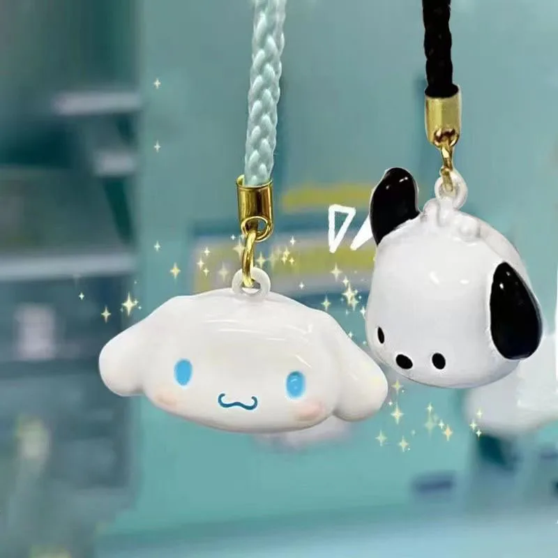 

Japanese Cute Kawaii Sanrio Pochacco Cinnamoroll Anime Cartoon Water Sound Bell Decoration Creative Girl Heart Bag Pendant Gift