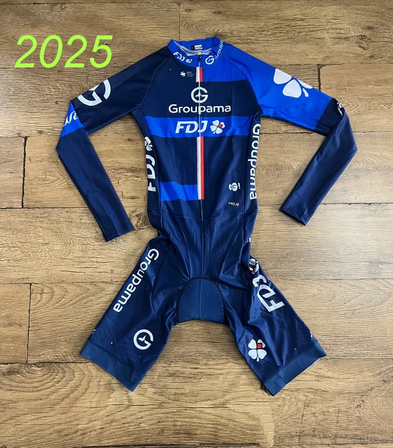 Фото Комбинезон LASER CUT 2025 GROUPAMA FDJ TEAM Боди с длинными рукавами Велосипедный трикотаж Велосипедная одежда Maillot Ropa Ciclismo №1