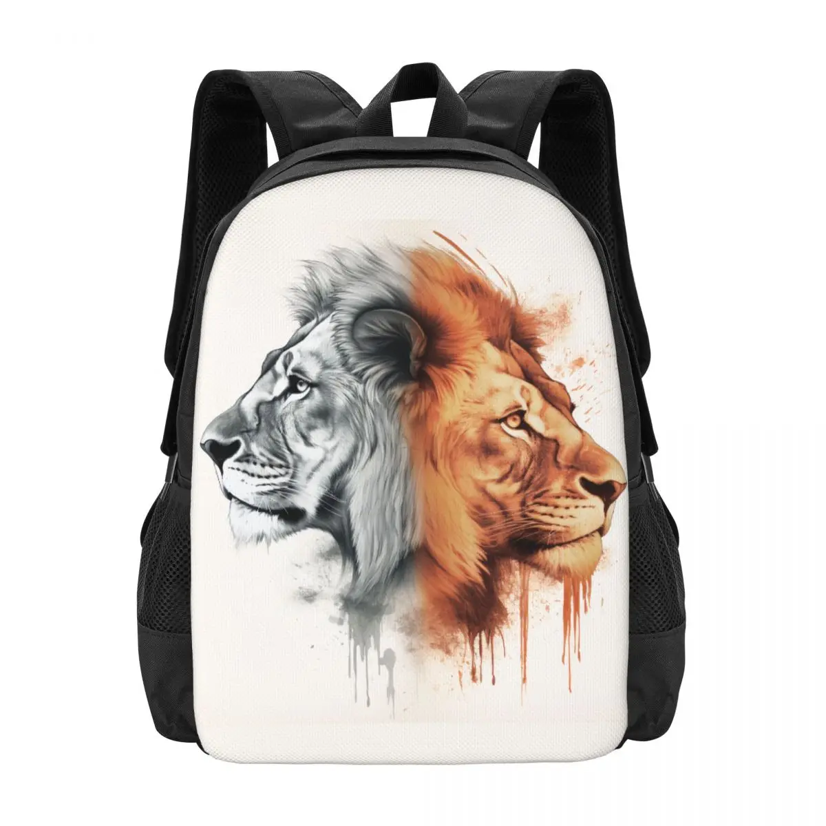 

Lion Backpack Sketch Two Sides To Face Kawaii Backpacks Women Men Daily Durable High School Bags Designer Rucksack