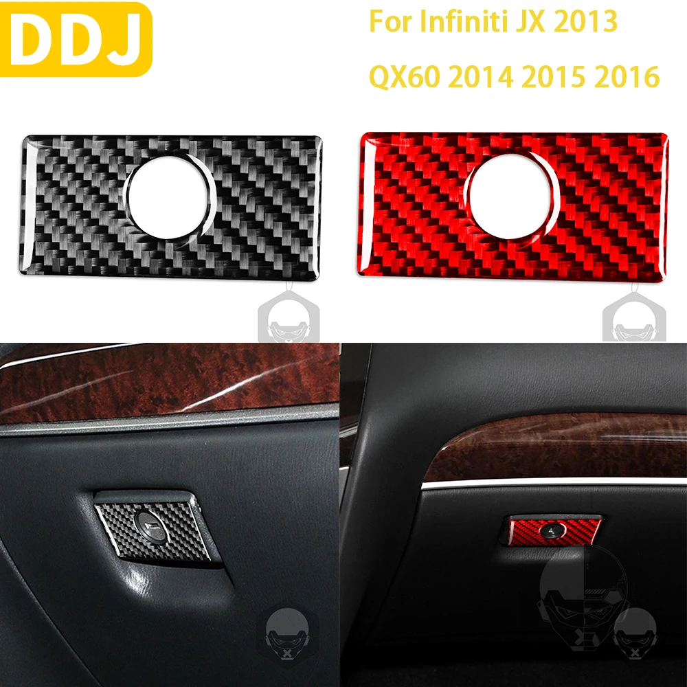 

For Infiniti JX 2013 QX60 2014 2015 2016 Car Accessories Interior Carbon Fiber Glove Box Handle Trim Sticker