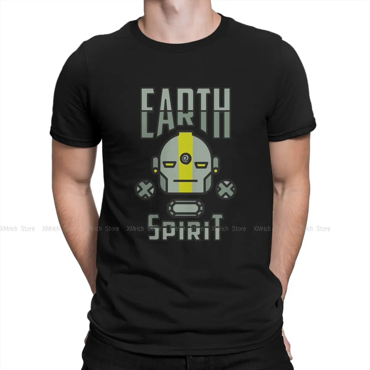 

Novelty Earth Spirit T-Shirt for Men Crew Neck Pure Cotton T Shirts Dota MOBA Support Core Heroes Game Short Sleeve Tees