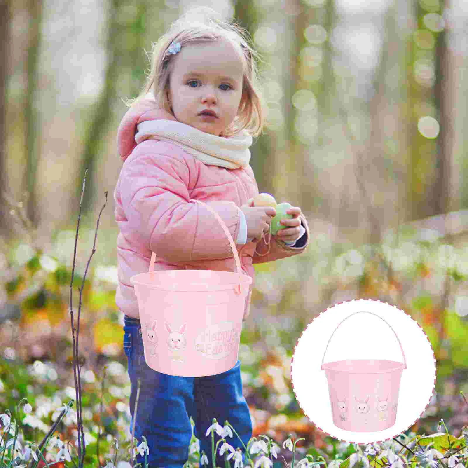 

Beach Bucket Child Gifts Storage Outdoor Toys Sand Holder Rabbit Pattern Children
