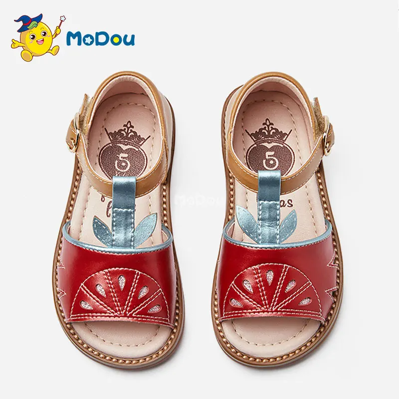 

Mo Dou 2022 Summer New Style Sandals Soft Ultrafiber Lining Korean Version Rubber Sole Hook And Loop Design Fashion Cowide Vamp