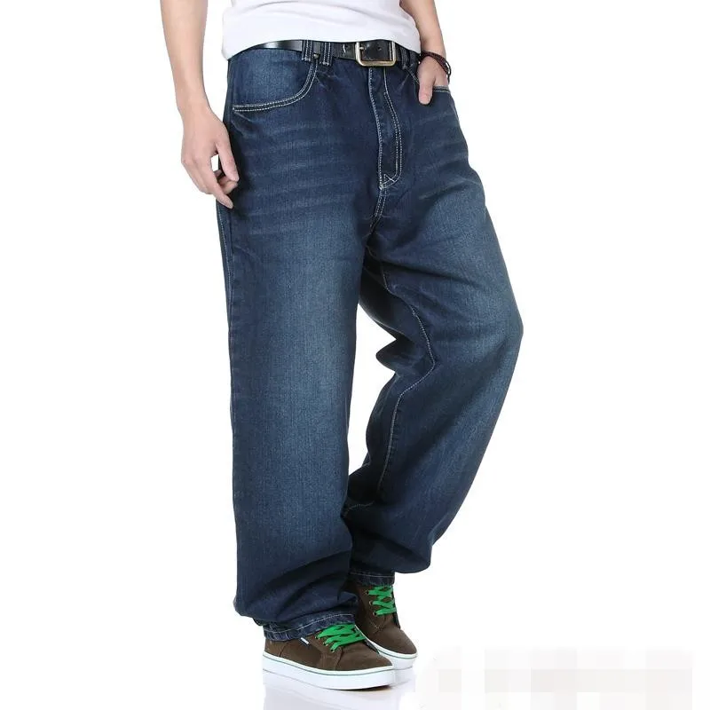 Mens Streetwear Loose Baggy Jeans Pants Men Straight Wide Leg Cowboy Jeans Hombre Oversized Skateborad Denim Trousers Plus Size