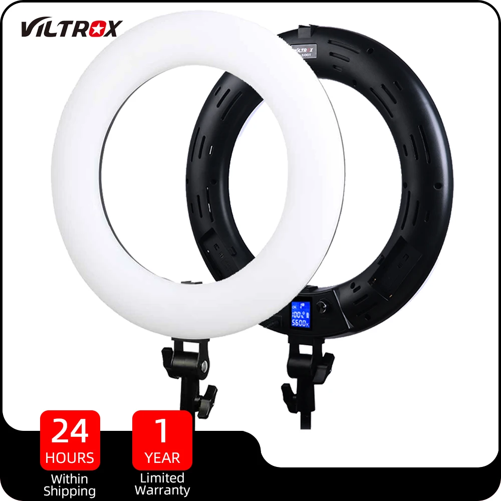 

VILTROX VL-600T 45 Вт двухцветный приглушаемый кольцевой светильник для фотосъемки селфи светодиодный видео светильник для камеры телефона лампа ...