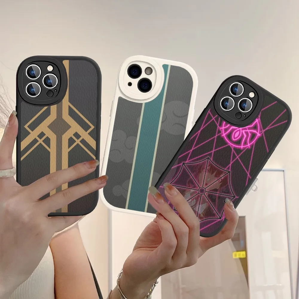 H-Honkai S-Star R-Rail Proprietary Roles Logo Phone Case Hard Leather For IPhone 16 15 14 Mini 11 Pro Max Xs X 8 Plus Fundas