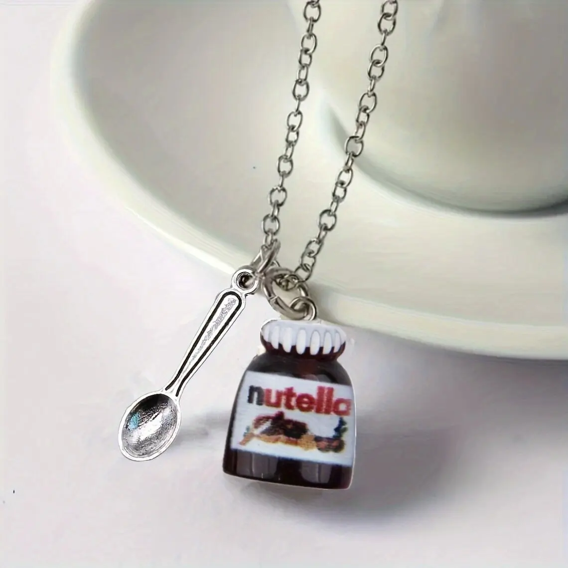 Милая шоколадная банка с подвеской в виде ложки ожерелье подарок еда ювелирные