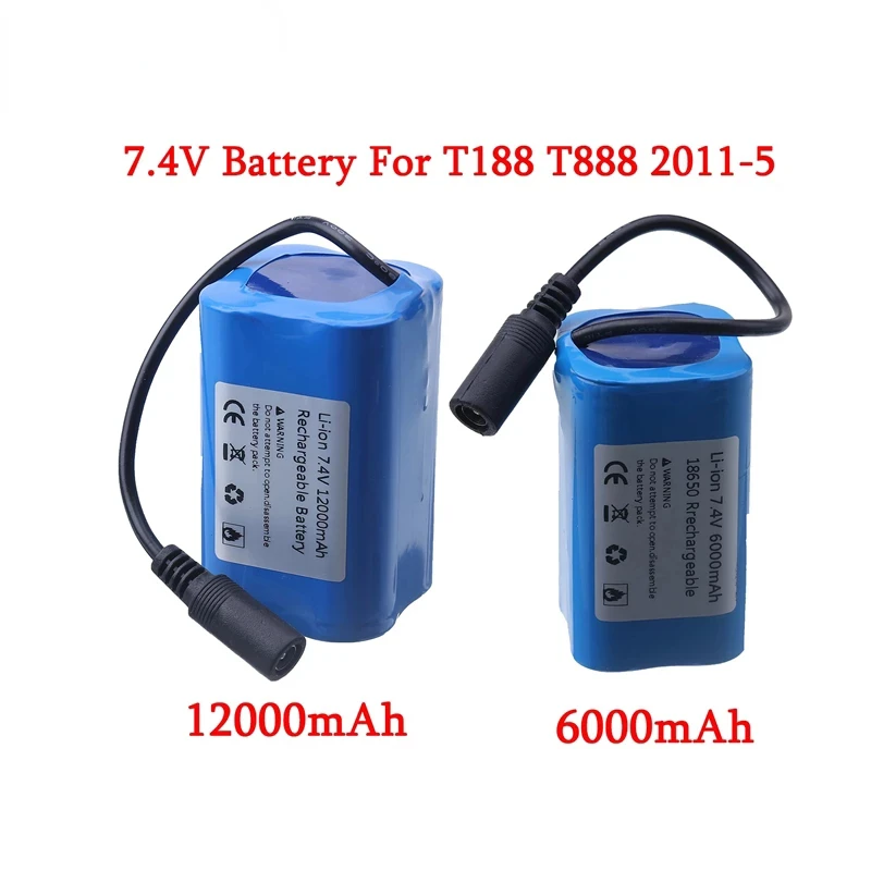 

7.4V 12000Mah 6000Mah Battery For T188 T888 2011-5 V007 C18 H18 So on Remote Control RC Fishing Bait Boat Parts 1/3pcs