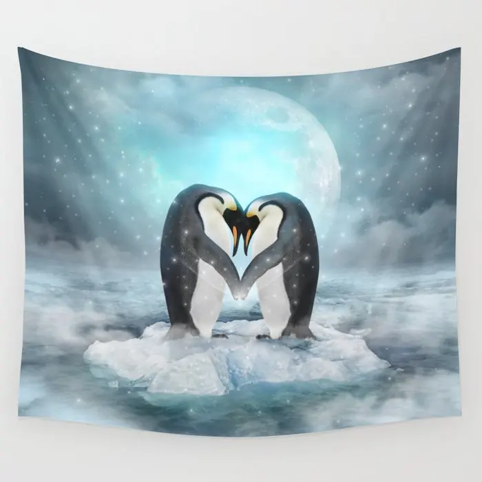 

Listen Hard Penguin Dreams Tapestry Wall Hanging Hippie Tapestries Rugs Home Living Room Dorm Decoration Tablecloths Blanket