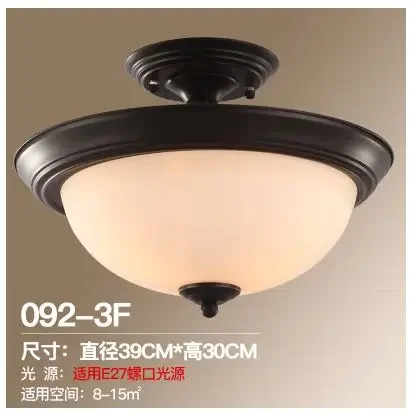 

Американские лампы, простой европейский потолочный светильник из кованого железа, ресторан, спальня, кабинет, проход, простое круглое потолочное освещение