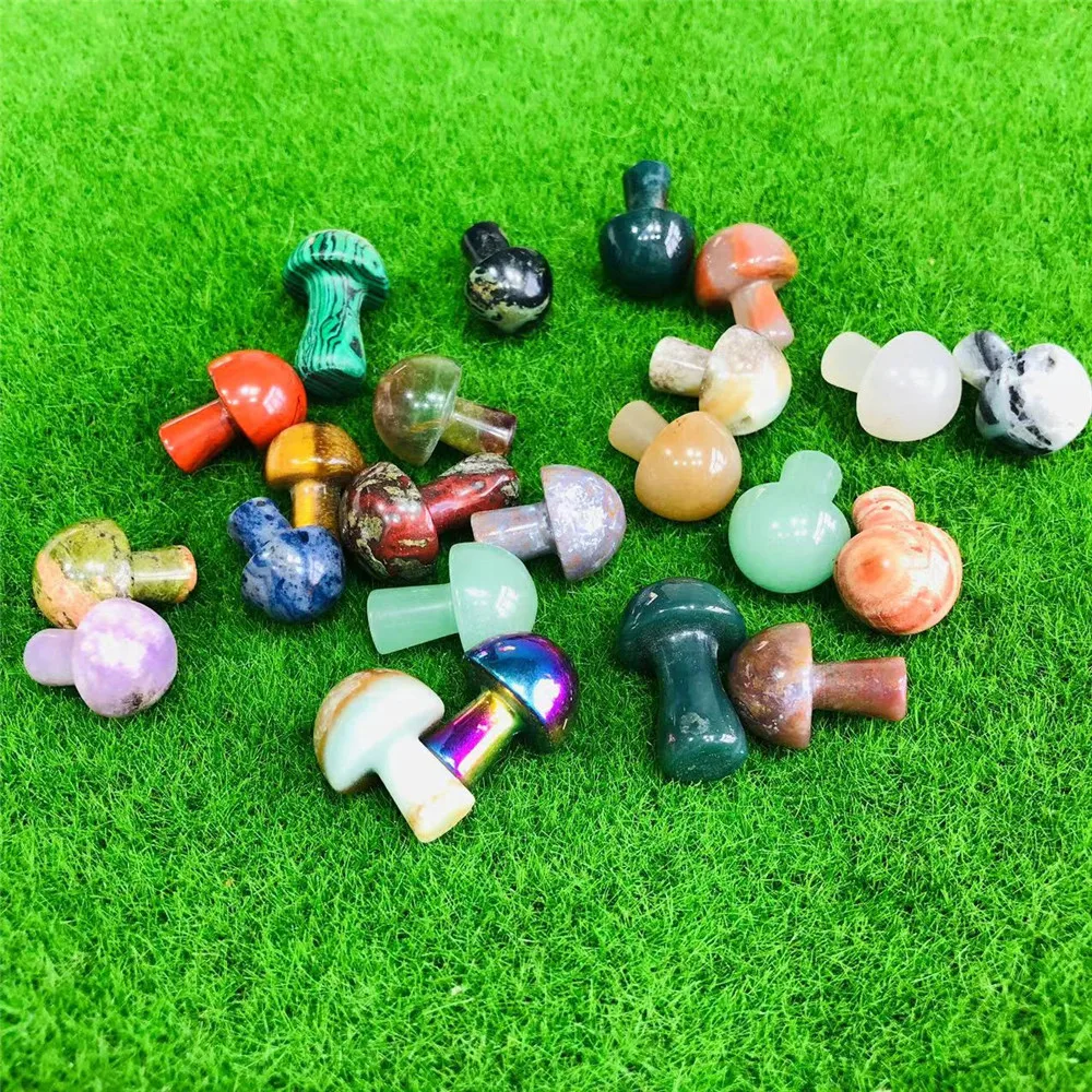 

Natural Crystal Mini Mushroom Gem mixed Quartz Mineral Healing Reiki Home Decoration Gift