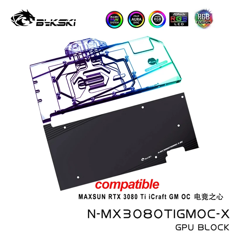 

Водяной блок Bykski GPU для MAXSUN RTX3080Ti iCraft GM OC, охлаждаемый радиатор для видеокарты