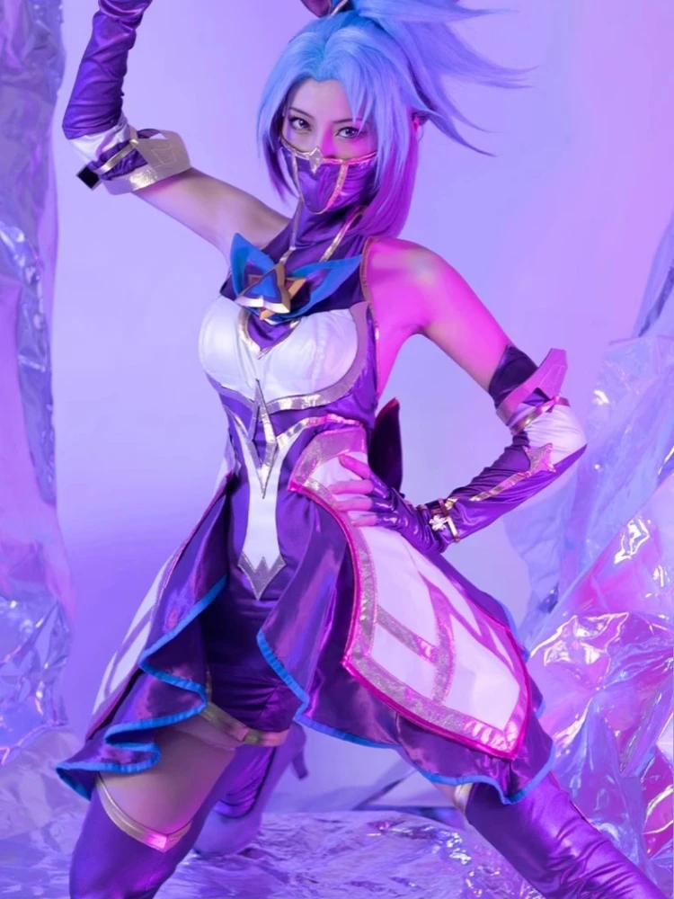 Горячая Роза Акали сексуальный комбинезон игра LOL косплей костюм аниме женские