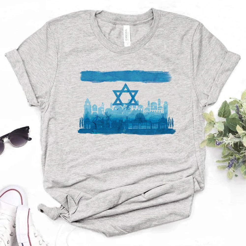 

Футболка из Израиля, Женская японская футболка в стиле Харадзюку, Женская забавная одежда в стиле Харадзюку