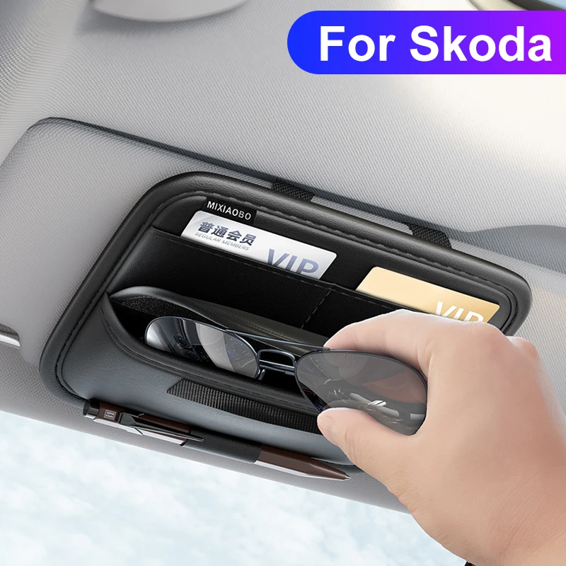 Универсальный козырек для Skoda 2003-2025 футляр очков kodiaq Karoq Octavia ENYAQ iV Superb VISION RS Rapid Fabia