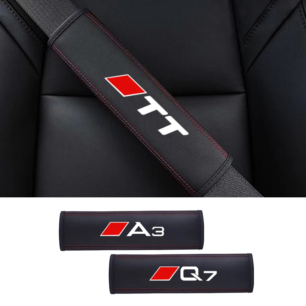 

1pcs High Quality Leather Alto Car Seat Belt Safety Cover Shoulder Strap Pad for Audi A1 A3 A4 A5 A6 A7 A8 Q2 Q3 Q5 Q6 Q7 TT S6