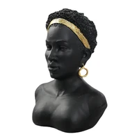 nordic light luxury jewelry decoration black sculpture creative mannequin head earring display stand shop sample room decoration