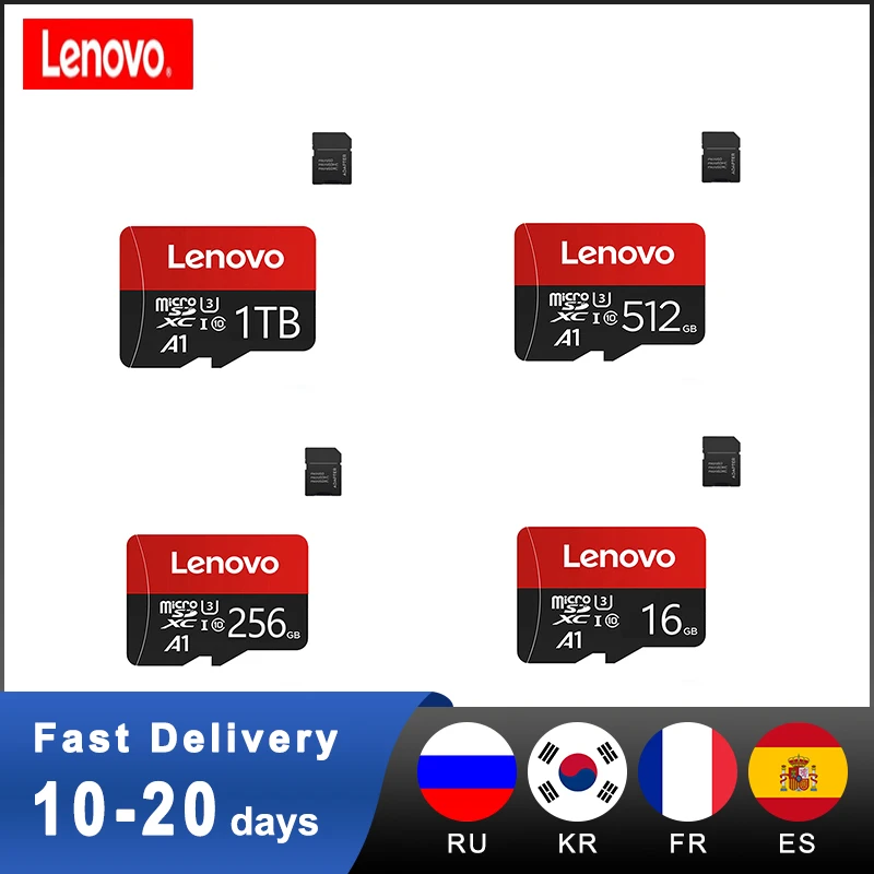 

Lenovo High Speed Read/Write Micro TF Card A1 Rating Micro Drive Memory SD Card 32GB 64GB 256GB 512GB Lenovo Phone Memory Card