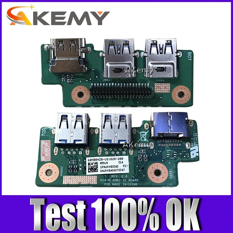 

Akemy N56VM For Asus N56V N56VM N56VZ N56VB N56VV N56D N56DP HDMI IO BOARD USB board free shipping