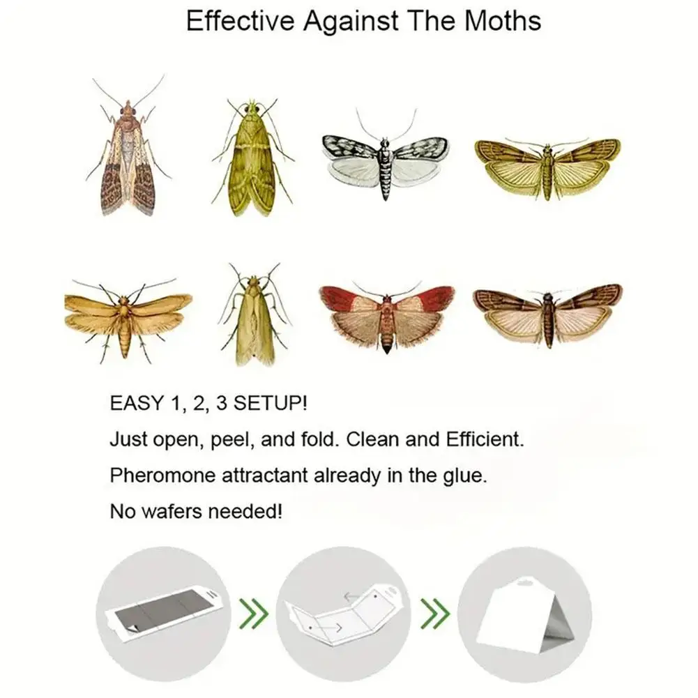 Ловушка для моли Органическая липкая приманка одежды с приманкой шкафов и ковров