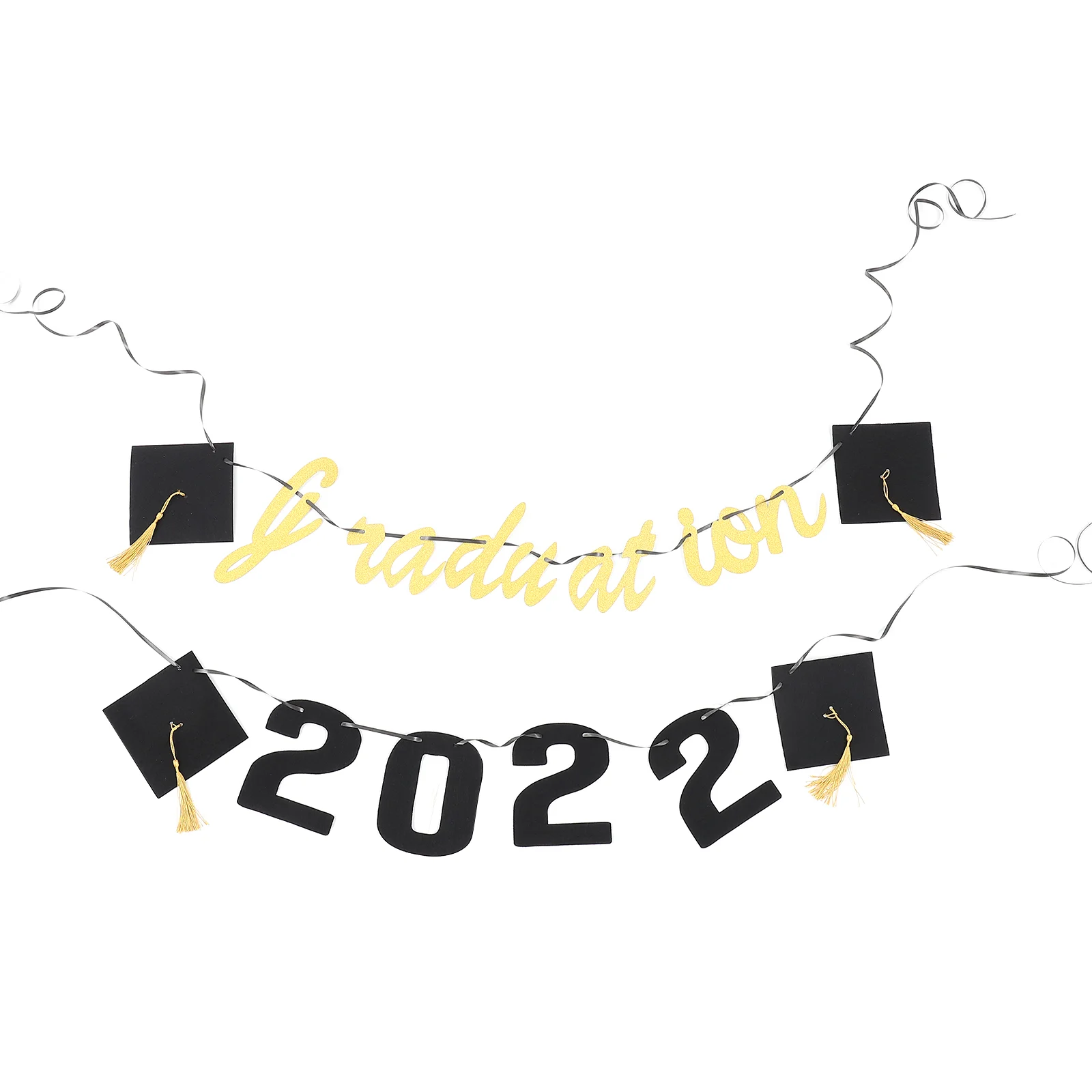 

2pcs Decorative Graduation Banners Party Background Hanging Adornments for Grads
