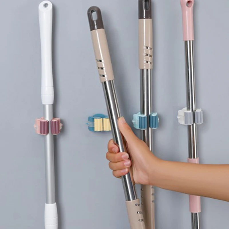 

Multi-Purpose Hook Wall Mounted Mop Organizer Holder RackBrush Broom Hanger Hook