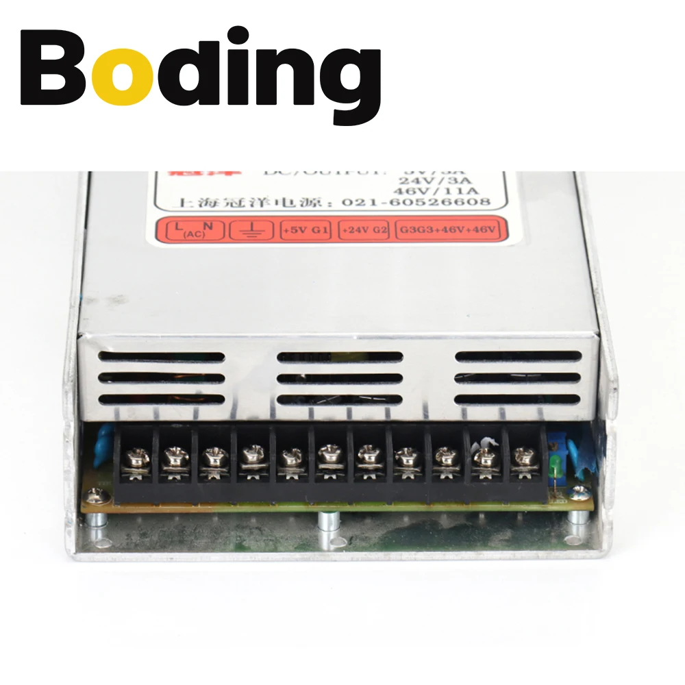 BODING CNC Router Switch Power Supply GY600W-5-24-46 Output DC5V 3A 24V 46V 11A for Laser Cutting and Engraving Machine