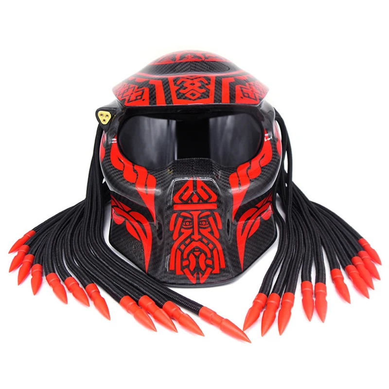 

Men Retro Knight Helmet Carbon Fiber Motorcycle Helmet Full Face Warrior Personality Unusual Alternative Domineering Helmet