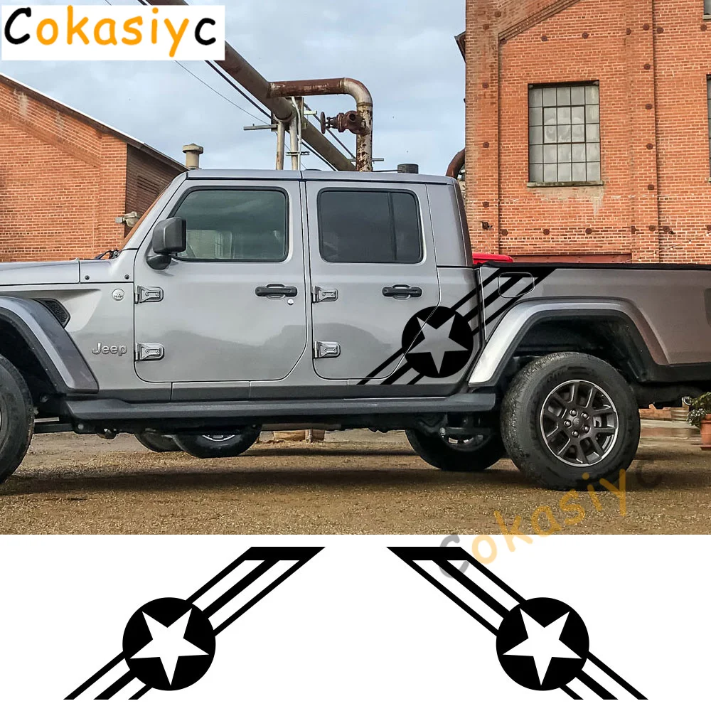 

Door Side Stickers For Jeep Gladiator JT Truck Graphics Stripes Navy Army Usa Star Decals Vinyl Cover Auto DIY Accessories