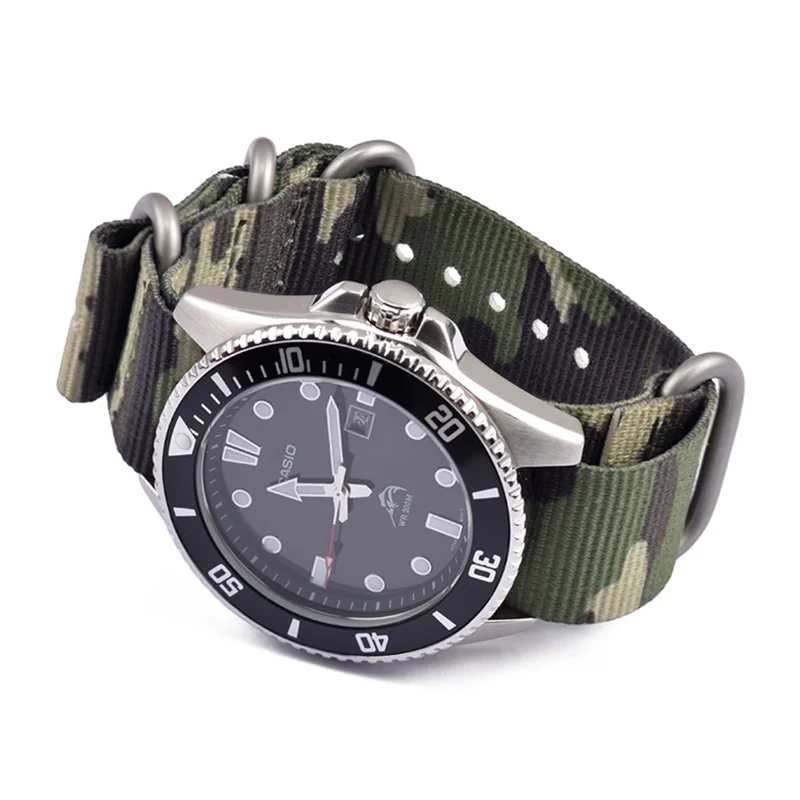 20mm 22mm Seatbelt Watchband Camo Nylon Strap for Seiko James Bond Military Striped Replacement Watch Strap Upgrade Quality