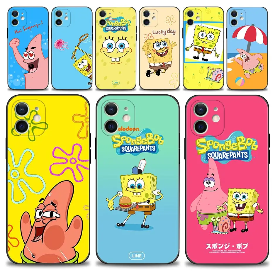 

Phone Case For Apple iPhone 13 12 11 Pro Max Mini XS Max XR X SE2020 7 8 6 6S Plus 5 5S Smartphone Coque SpongeBob Cartoon
