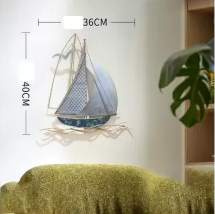 

3D настенная наклейка парусник из металла