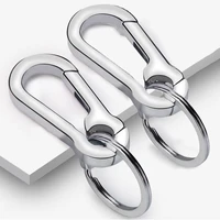 2pcs metal buckle keychain split ring car key chain pendant charms hook climbing waist belt clip anti lost keys holder key ring