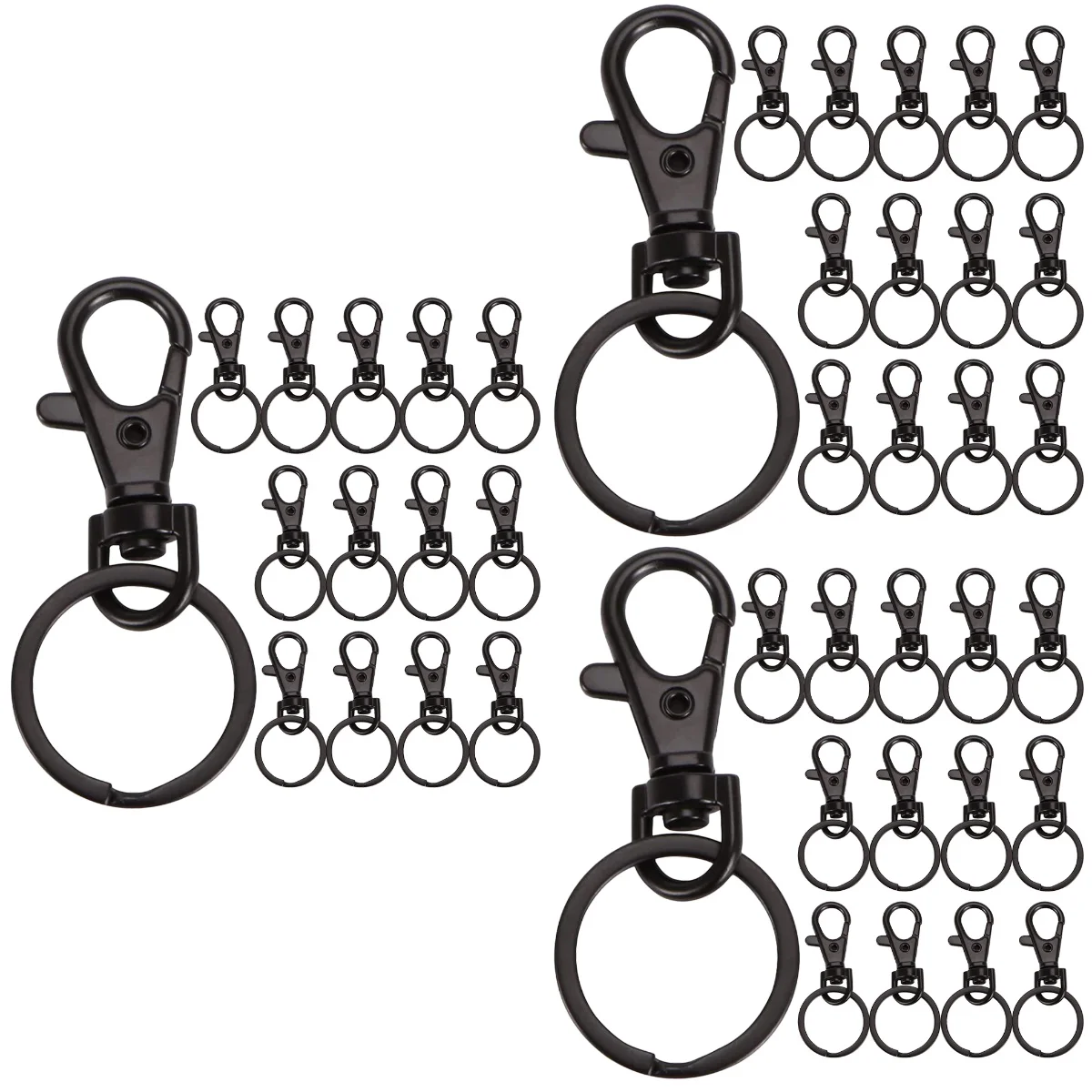 

45 pcs Swivel Key Rings Swivel Snap Hooks Metal Keychain Hooks Lobster Clasps