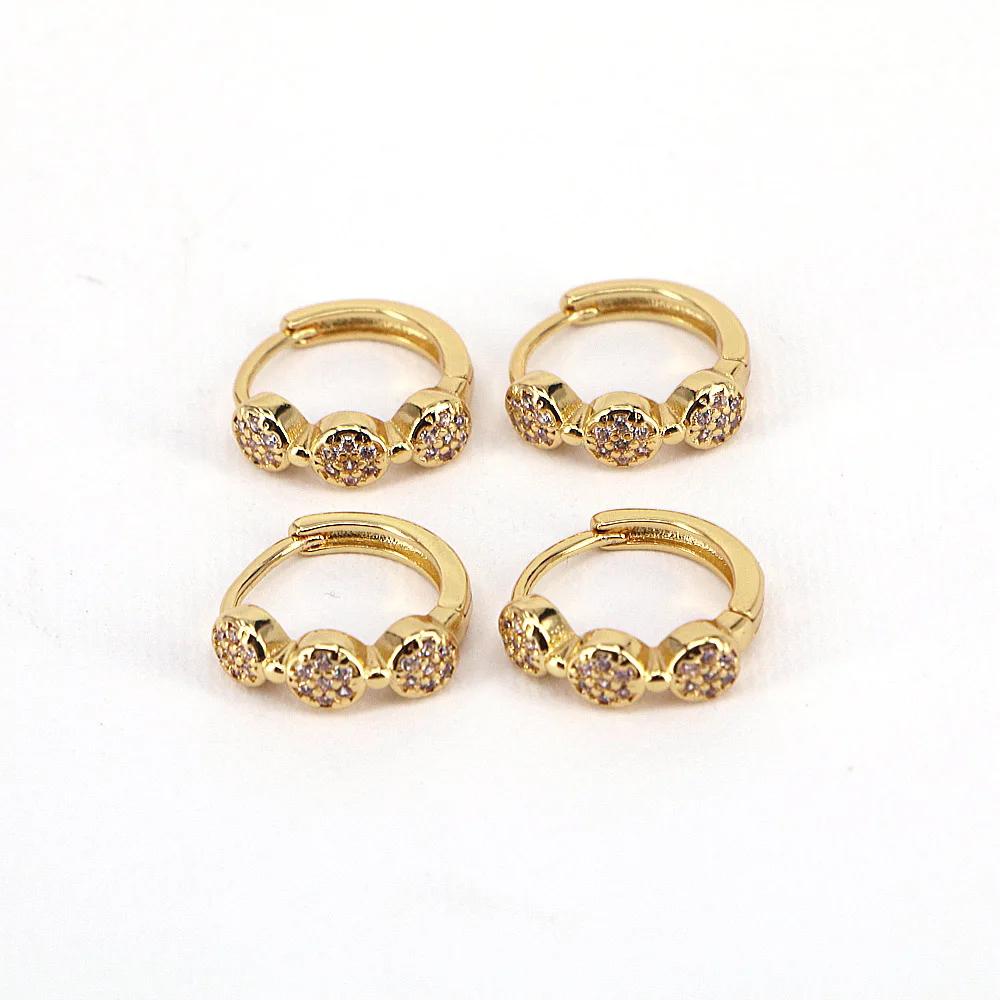 

5 пар, женские круглые серьги с фианитами