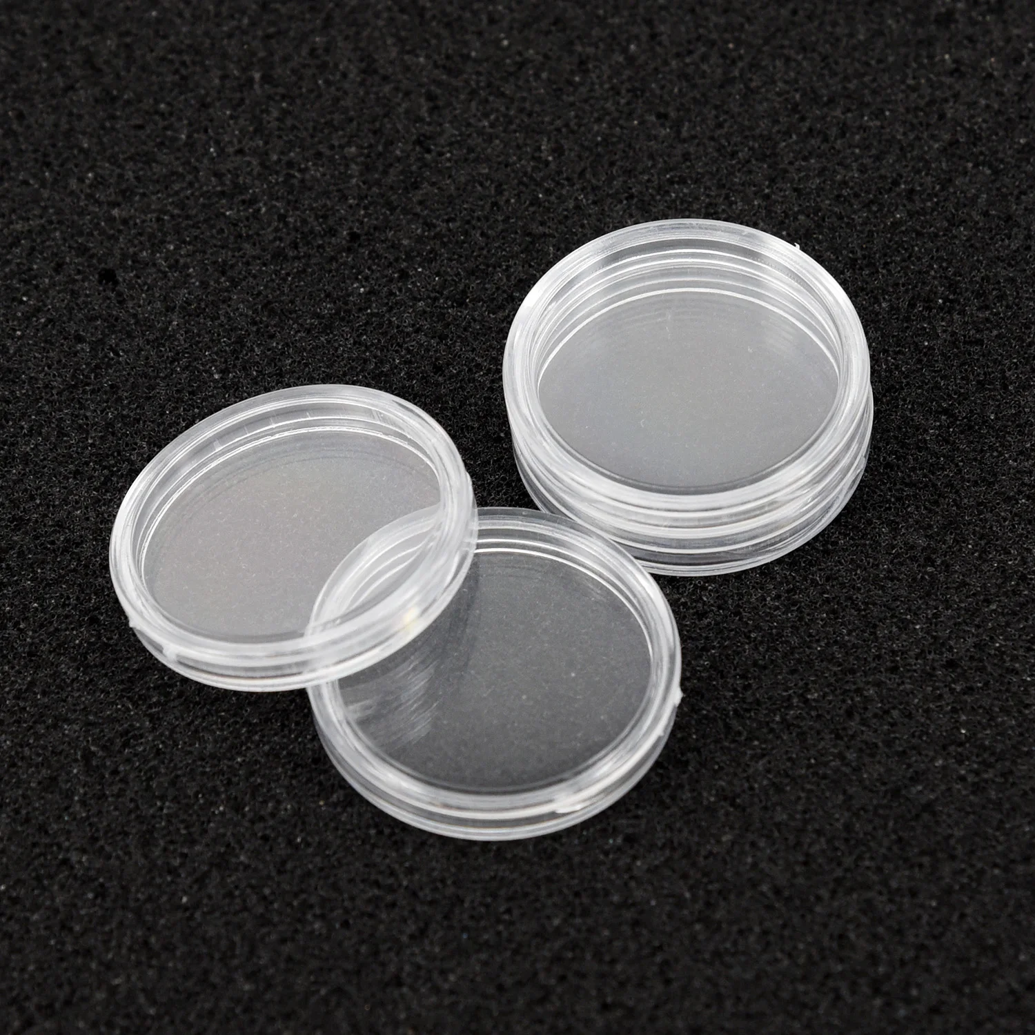 

100pcs 25mm Clear Commemorative Coin Capsules Round Coin Collection Case Display Holders Containers Storage Boxes