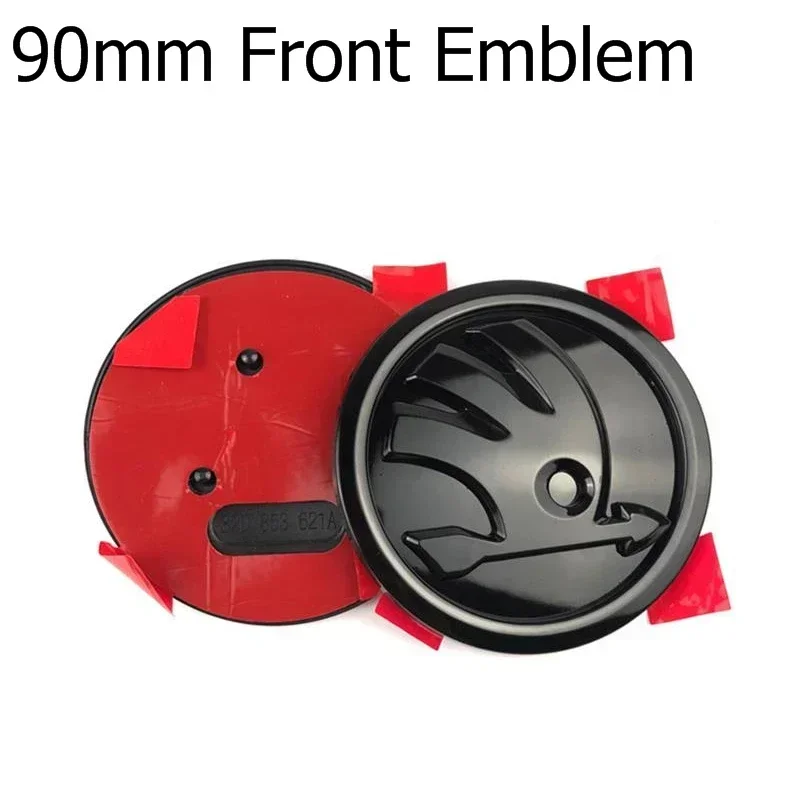 

Логотип ABS 80/90 мм для Skoda Superb Fabia 2 Octavia Laura RS Rapid Yeti Karoq Kodiaq, наклейка на значок на переднюю часть и заднюю часть багажника автомобиля