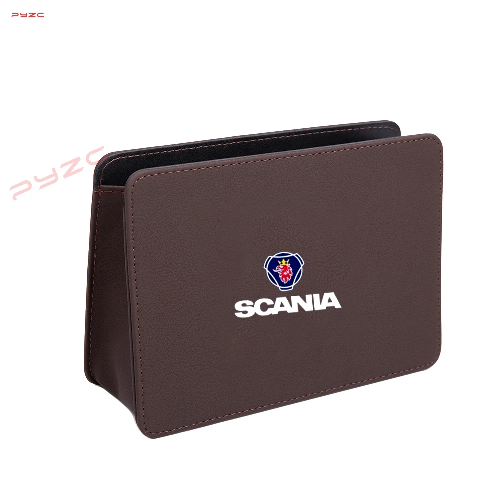 Автомобильный кожаный ящик для хранения мусора с зажимом на спине разные