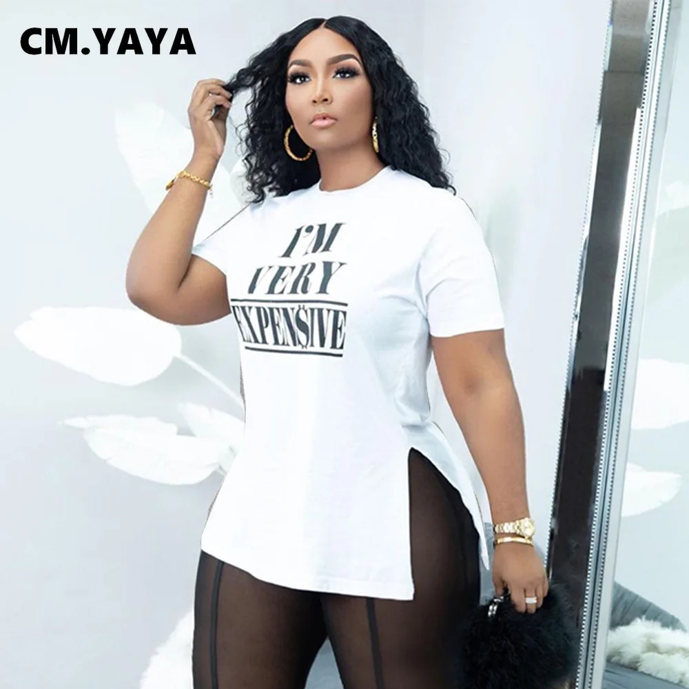 

Женские футболки CM.YAYA, футболка с коротким рукавом и круглым вырезом для лета 2022, базовая Повседневная Классическая футболка, топ, уличная о...