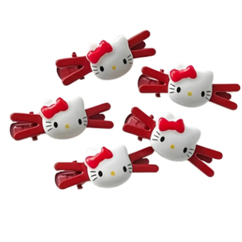 

New Sanrios Hairpin Style Sweet Hello Kittys Cartoon Anime White Ins Girl Gentle Exquisite Versatile Accessories Bright Children