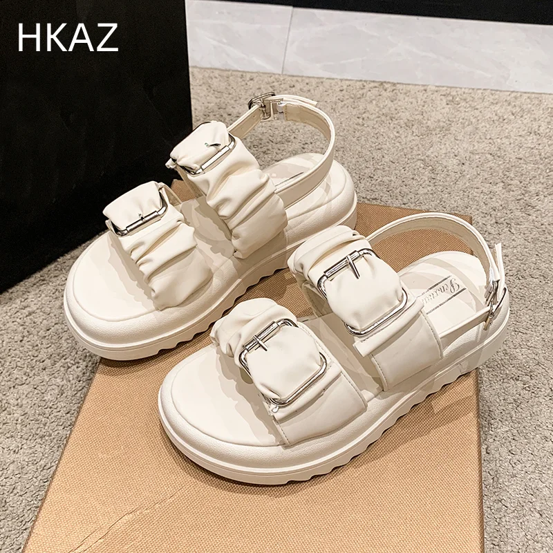 

New Sandals for Women Summer Non-slip Outdoor Platform Casual Fashion Sports Beach Breathable Roma Shoes Women Jelly Sandals