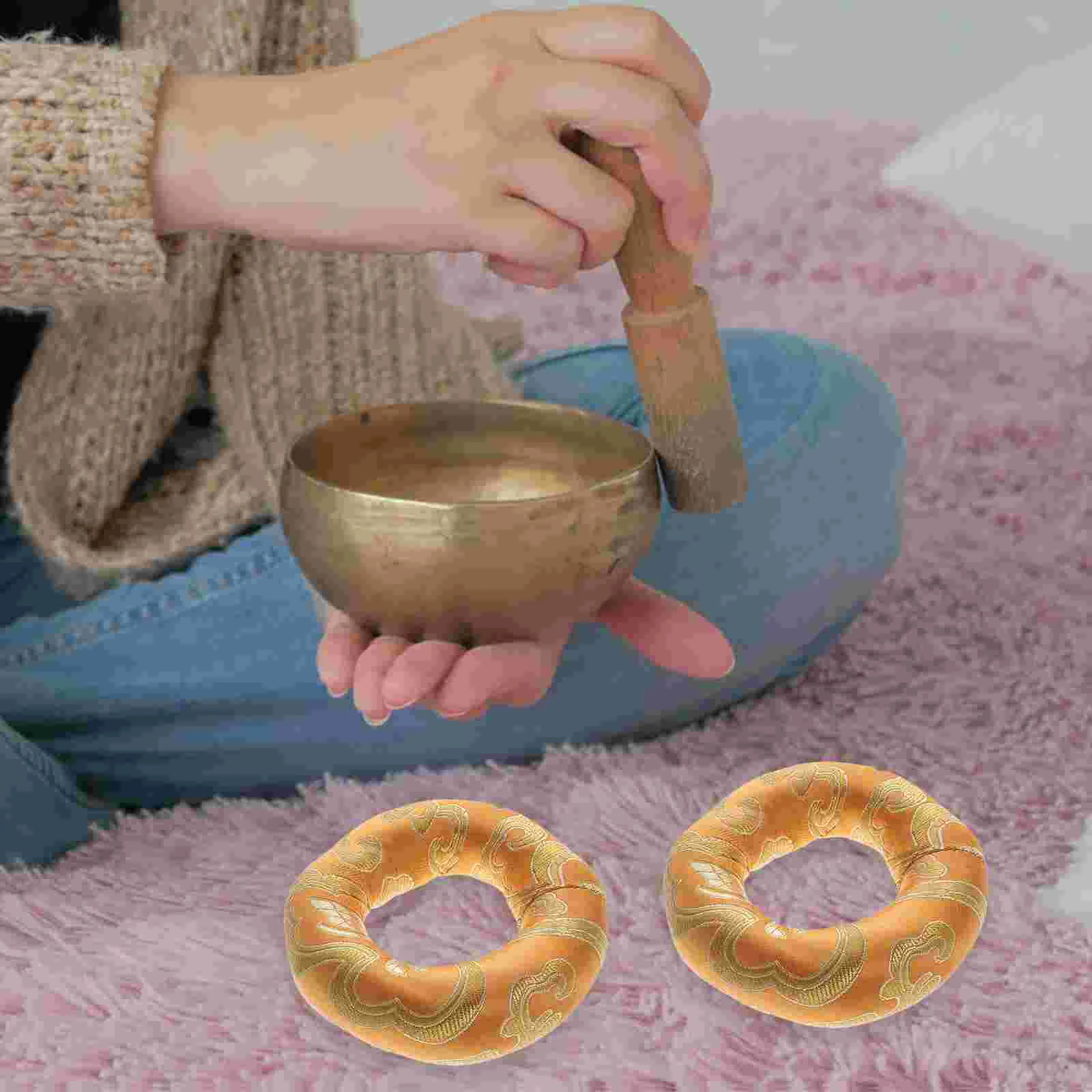 

Bowl Singing Pads Cushion Sound Ring Cushions Bowls Tibetan Instruments Chakra Meditation Nepal Parts Pillow Brocade Mats